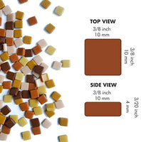 Mosaiko Green Mix 10.58 oz (10.5 onzas) - Azulejos de cristal de mosaico para manualidades, piezas cuadradas manchadas de primera calidad, 0.4 in x 0.4 in, perfecto para decoración del hogar, manualidades de bricolaje, arte de píxeles, juegos infantiles, - Arteztik
