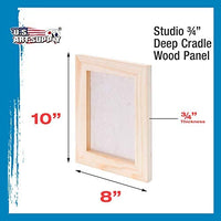 U.S. Art Supply - Tableros de madera de abedul para paneles de pintura de 18.0 x 24.0 in, cuna de 0.7 in de profundidad (paquete de 2) - Lienzo de pared de madera para artistas - Pintura para manualidades mixtas, acrílico, aceite, acuarela, encáustico - Arteztik
