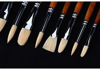 Fuumuui - Juego de 11 pinceles profesionales 100% naturales para pintura al óleo de gouache acrílico, cerdas de cerdas de cerdo de cerdo puro con una caja de transporte (amarillo) - Arteztik
