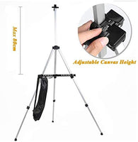 Amzdeal - Soporte de trípode portátil de aluminio para dibujar, diseño de dibujo y dibujo, 4.9 ft, incluye bolsa de transporte, Negro - Arteztik
