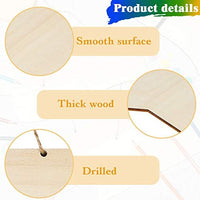 Cartel de madera colgante sin terminar en blanco para colgar placa de madera decorativa rebanadas de madera con cuerdas para pirografía, pintura, escritura en casa, manualidades, suministros pre-encordados (beige, 8) - Arteztik
