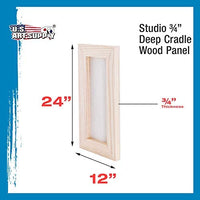 U.S. Art Supply - Tableros de madera de abedul de 7.9 x 15.7 in para paneles de pintura, cuna de 0.7 in de profundidad (paquete de 3) - Lienzo de pared de madera para artistas - Pintura para manualidades mixtas, acrílico, aceite, acuarela, encáustico - Arteztik
