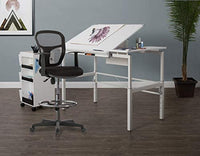 Mesa de trabajo Studio Designs Graphix II. Escritorio de 53.75 x 31.25 x 27-38.75 pulgadas (ancho x diámetro x altura), blanco/gris 10210 - Arteztik
