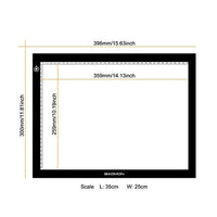 GAOMON GB4 caja de luz y guante de 2 dedos, almohadilla de luz ultradelgada de 5 milímetros, placa de rastreo de arte USB para copia de boceto y trabajo manual - Arteztik
