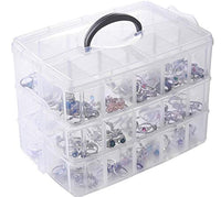 FlowerRiver DIY Caja de almacenamiento apilable de 3 niveles con 30 compartimentos: para costura, accesorios de bordado, cuentas, cinta organizadora, hilos, juguetes para niños, suministros de belleza, anillas, esmalte de uñas. - Arteztik

