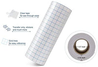 Rollo de cinta de papel de transferencia de vinilo transparente de 6.0 in x 4.9 ft transparente con rejilla de alineación. Cinta de transferencia de aplicación perfecta para cameo vinilo autoadhesivo para letreros, pegatinas, paredes, puertas y ventanas - Arteztik
