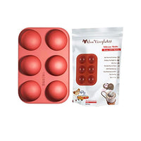 Moldes de silicona medianos de 6 agujeros para chocolate, pasteles, gelatina, jabón hecho a mano, antiadherente, libre de BPA, 2 paquetes - Arteztik

