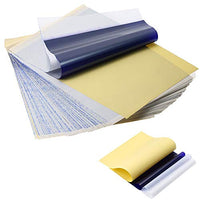 Yuelong 100 hojas de papel de plantilla térmica para tatuajes de papel de plantilla de 4 capas de 8 1/2 x 11 pulgadas de papel de trazado de tatuajes para kit de transferencia de tatuajes suministros de tatuaje (100 unidades) - Arteztik
