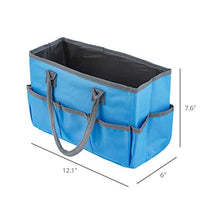 Gran bolsa de almacenamiento para manualidades con 10 bolsillos | álbum de recortes, costura, suministros de arte, organizador con asas, estuche de transporte perfecto para viajes, escuela, suministros médicos u oficina | azul cielo - Arteztik
