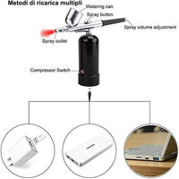 Spedertool - Kit de aerógrafo portátil inalámbrico mini compresor de aire con batería recargable integrada para uso en maquillaje, Graffiti, modelismo, pintura, arte de uñas, decoración de tartas. - Arteztik
