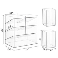 Marbrasse - Organizador de escritorio de acrílico transparente con 12 compartimentos (soporte para lápices con 2 tazas) - Arteztik
