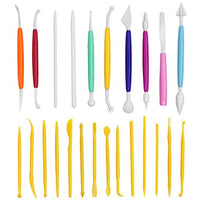 AFUNTA Herramientas de arcilla, 10 piezas de plástico de color para modelar arcilla y 14 piezas de juego de herramientas amarillas, adecuado para arcilla cerámica artesanía - Arteztik
