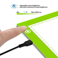 ME456 - Caja de luz LED para rastreador de tatuajes (tamaño A4, tamaño A4), diseño delgado de luz LED, USB, para diseñar, animar, dibujar, dibujar, plantillas, color verde - Arteztik
