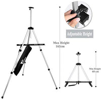 Amzdeal - Soporte de trípode portátil de aluminio para dibujar, diseño de dibujo y dibujo, 4.9 ft, incluye bolsa de transporte, Negro - Arteztik
