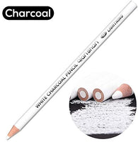 2 Pcs White Sketch Charcoal Pencils -Professional Hight Quality Sketch Highlight White Charcoal Wooden Pencils for Artist Drawing, Sketching, Blending - Arteztik
