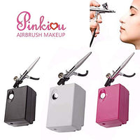 Pinkiou juego de maquillaje con aerógrafo, pequeño, con compresor, kit para uñas con aerógrafo con aguja de 0.4 mm - Arteztik
