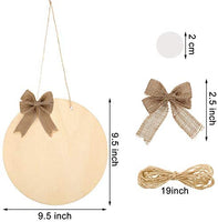 Cartel de madera de Navidad en blanco con rebanadas de madera para puerta delantera, sin terminar con cuerda y lazo de decoración, cinta transparente para decoración de Navidad (17) - Arteztik
