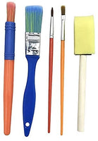 Juego de 31 pinceles para niños de aprendizaje temprano con esponja para dibujar pintura para manualidades y manualidades para niños pequeños, varios diseños, pinceles de espuma de pintura, delantal impermeable para pintura artística con bolsillo - Arteztik
