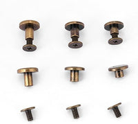 Paquete de 20 juegos remaches de uñas de tornillos de cabeza plana botón Stud, bronce Leathercraft de latón, bricolaje decoración de zapatos de Craft de metal remaches para cinturón bolsa de correa de piel, 8mm - Arteztik
