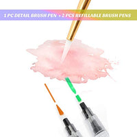 Artibox Juego de pintura para principiantes en acuarela, 24 colores vibrantes surtidos en caja de metal, juego de acuarela profesional con 2 pinceles, 1 pincel de pintura para detalles, ideal para principiantes y estudiantes - Arteztik
