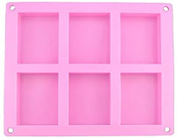 HOSL juego de 3 cubeteras rectangulares planas y básicas de 6 cavidades, molde de silicona para crear jabón casero o para hornear - Arteztik
