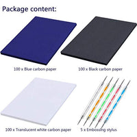300 hojas de papel de carbón para transferencia de papel de trazado de grafito con 5 piezas de doble punta para repujado y trazado de lápices, herramientas para papel de metal, vidrio, tallado, bricolaje, transferencia de leña - Arteztik
