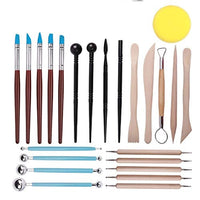 Juego de herramientas de modelado de cerámica de arcilla de polímero, juego de herramientas para dibujar, dibujar y esculpir, juego de bolígrafos de punta de silicona de goma para grabar en relieve, metal, porcelana, papel de pintura, flores, 25 unidades - Arteztik
