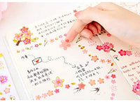 Kinteshun Sakura - Pegatinas para álbumes de recortes, estilo japonés, autoadhesivas, decorativas con flores de cerezo (6 unidades con diferentes patrones) - Arteztik
