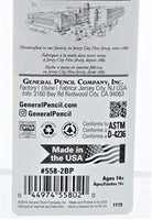 Lápiz general. 5582BP Lápices de color blanco carbón, 2 unidades, 2B - Arteztik
