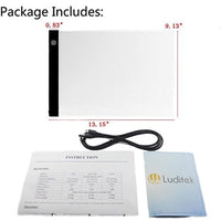 A4 ultrafina caja de luz LED Tracer, lyonge alimentado por USB portátil no regulable Brillo LED luz de Artcraft Tracing Pad Caja de luz para artistas dibujo animación diseñar estarcir - Arteztik

