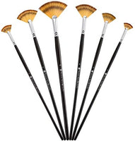 Juego de pinceles de pintura, juego de pinceles para abanico de artistas, brochas de madera largas para pintura, juego de pinceles para pintura al óleo, pintura acrílica, 3 piezas - Arteztik
