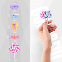 Dijes mixtos de limo con alfileres para el pelo, Kawaii Candy Sweets Lollipop, varios adornos de resina con parte trasera plana, suministros para manualidades, álbumes de recortes, decoración de clip de pelo - Arteztik

