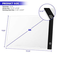 Magicfly Diamond Painting A4 LED Light Pad, caja de luz de trazado para dibujo, kit de tablero de luz regulable con cable USB, para DIY 5D pintura de diamante, dibujo, grabado, plantilla y diseño - Arteztik
