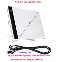 Diamond Painting - Caja de luz LED ultradelgada y portátil (A4, cable de alimentación USB, intensidad regulable, iluminación LED, para artistas, dibujos, dibujos, dibujos, animación, esténcil, visualización de rayos X) - Arteztik
