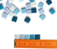 Mosaiko Green Mix 10.58 oz (10.5 onzas) - Azulejos de cristal de mosaico para manualidades, piezas cuadradas manchadas de primera calidad, 0.4 in x 0.4 in, perfecto para decoración del hogar, manualidades de bricolaje, arte de píxeles, juegos infantiles, - Arteztik
