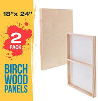 U.S. Art Supply - Tableros de madera de abedul de 18.0 in x 47.9 in de profundidad (2 unidades) - Lienzo de pared de madera de profundidad para artista, pintura de medios mixtos, acrílico, aceite, encáustico - Arteztik

