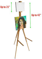 Caballete de pie de madera, soporte de trípode de 30 x 71 pulgadas, soporte de lona ajustable de hasta 42.5 pulgadas, para pintura de artistas y ilustraciones - Arteztik
