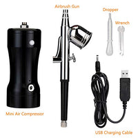 Snefe - Kit de aerógrafo, mini pistola compresora de aire, recargable, portátil, multiusos, pluma de aire con aguja de 0.012 in para maquillaje, tatuaje, decoración de uñas, coche, pintura, tarta, US, Rosado - Arteztik
