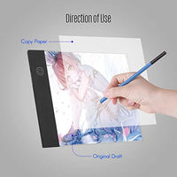 Aibecy - Almohadilla de luz LED A5 para tableta, con 3 niveles de brillo ajustable para trazar dibujos, copiar, ver manualidades, manualidades y pintura de diamante - Arteztik
