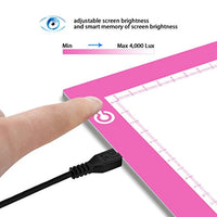 ME456 - Caja de luz LED de tamaño A4 para dibujo de tatuajes, diseño de animación, dibujo de dibujos, color rosa - Arteztik
