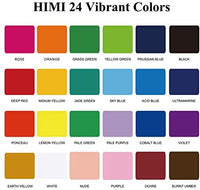 HIMI Gouache - Juego de 24 pinturas no tóxicas de colores vibrantes con paleta de pinceles, portátil para artistas, pintura sobre lienzo, papel de acuarela, pigmento rico, 1.0 fl oz/taza - Arteztik
