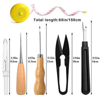 Kit de reparación de tapicería de piel con punzón de costura, rasqueta de costura, agujas de costura de mano de cuero, hilo de costura, kit de herramientas de artesanía de cuero para principiantes y profesionales artesanía de cuero - Arteztik
