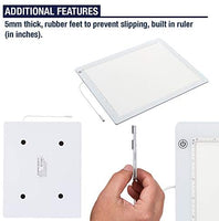 Caja de luz LED para trazado - Nuevo modelo 2020 - Almohadilla de luz ultra fina con brillo ajustable. Viene con cable USB, adaptador, papel de rastreo y clip. - Arteztik
