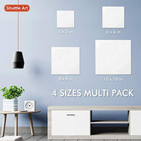 Shuttle Art - Panel de lona para pintura (52 unidades, 5 x 5, 6 x 6, 8 x 8, 10 x 10 pulgadas cada uno), 100% algodón Art Canvas Board imprimado blanco, lienzo en blanco para niños adultos para pintura acrílica al óleo - Arteztik
