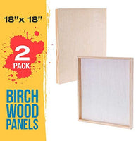 U.S. Art Supply - Tableros de madera de abedul de 24.0 x 24.0 in (24 x 24 pulgadas) de profundidad de artista (2 unidades) – lienzo de pared de madera de profundidad – pintura de medios mixtos, acrílico, aceite, encáustico - Arteztik
