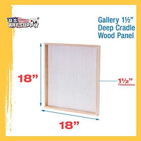 U.S. Art Supply - Tableros de madera de abedul de 24.0 x 24.0 in (24 x 24 pulgadas) de profundidad de artista (2 unidades) – lienzo de pared de madera de profundidad – pintura de medios mixtos, acrílico, aceite, encáustico - Arteztik
