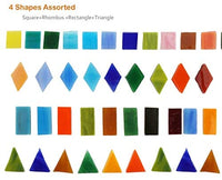 Lanyani 1050 piezas de azulejos de mosaico de vidrio de formas mixtas para manualidades, piezas de vidrieras coloridas para proyectos de mosaico - Arteztik
