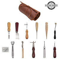 Herramientas de trabajo de cuero – Juego de 11 piezas con herramientas de desnatado y bruñido, ruedas espaciadoras, ranuradoras de costura, cuchillo de corte, biselador de bordes y punzón en estuche para principiantes y profesionales - Arteztik
