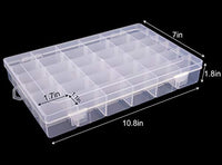 Caja organizadora de plástico con divisores 36 rejillas transparente contenedor de almacenamiento Joyero con divisores ajustables para cuentas, manualidades, pintura de diamantes, accesorios de pesca - Arteztik

