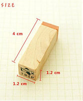 Minijuego de sellos de madera Yansanido, 12 unidades, para hacer bricolaje, con caja de madera - Arteztik
